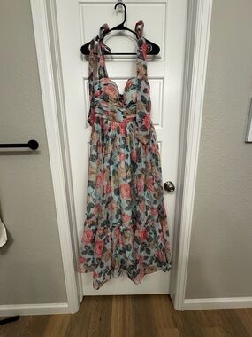 Petal & Pup NWT Floral Tie-Shoulder Maxi Dress